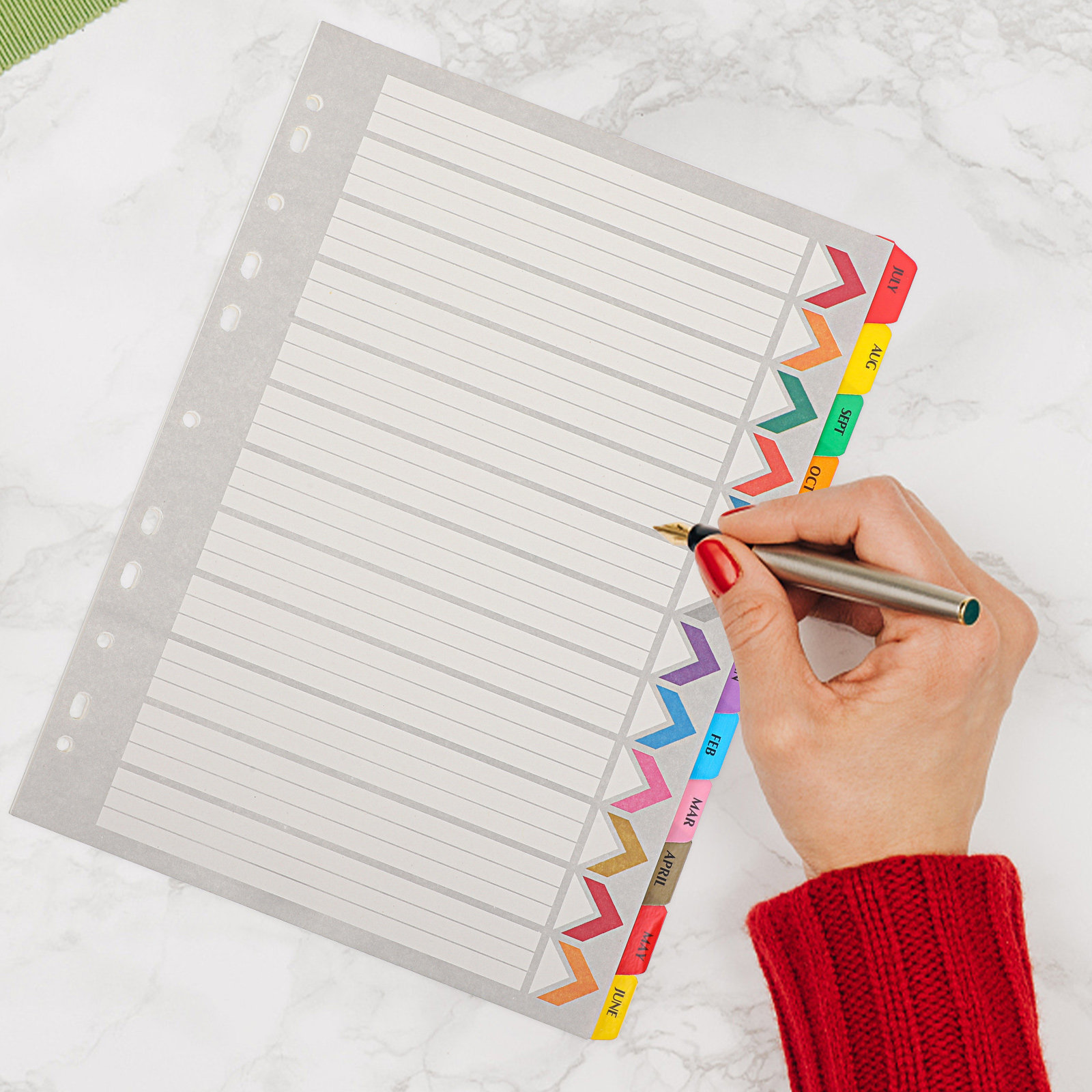 12 hojas de separadores de fic - Tab Divider A4 reseña y precio